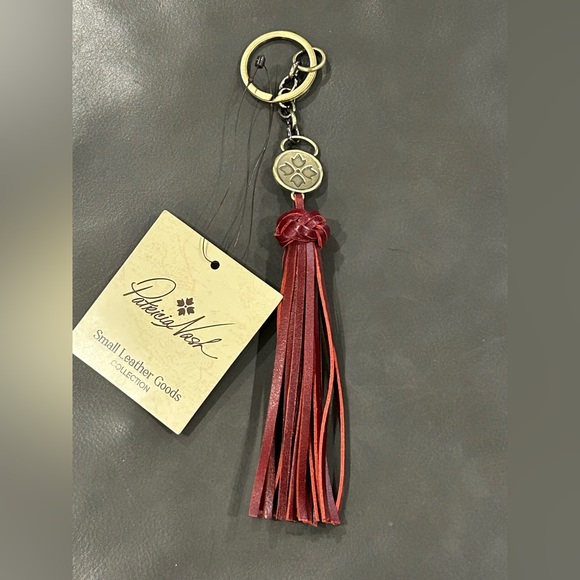 Patricia Nash Accessories - Patricia Nash Red Leather Tassel Key & Card Holder Charm
